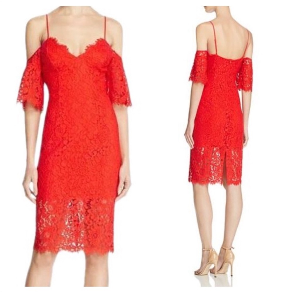 Bardot Karlie Lace Dress in Red